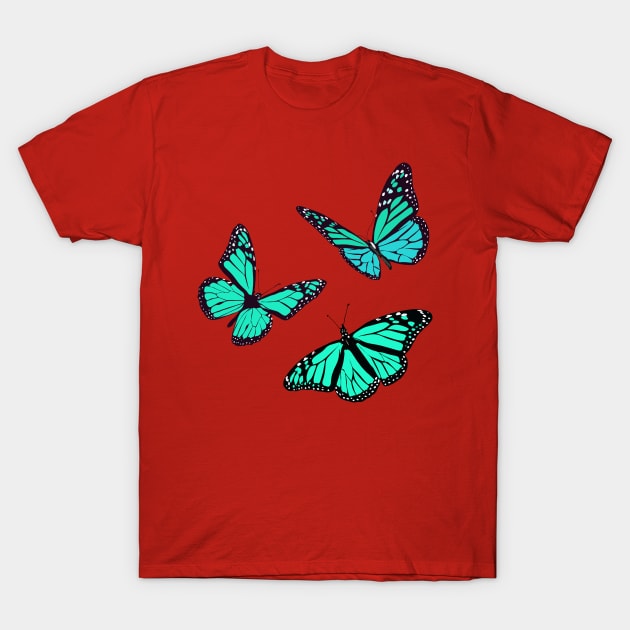 Beautiful soft blue butterfly illustrations T-Shirt by Holailustra